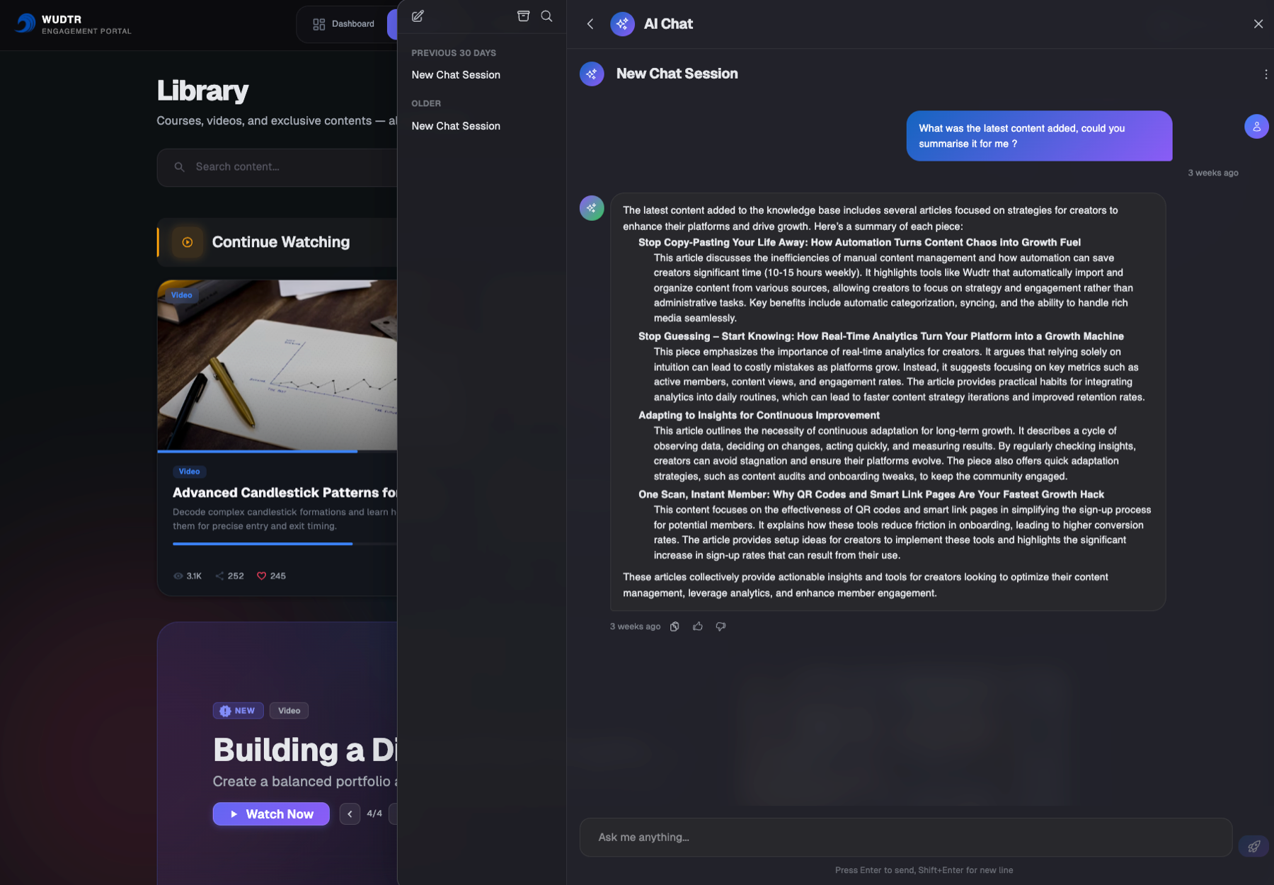WUDTR AI Chatbot Interface