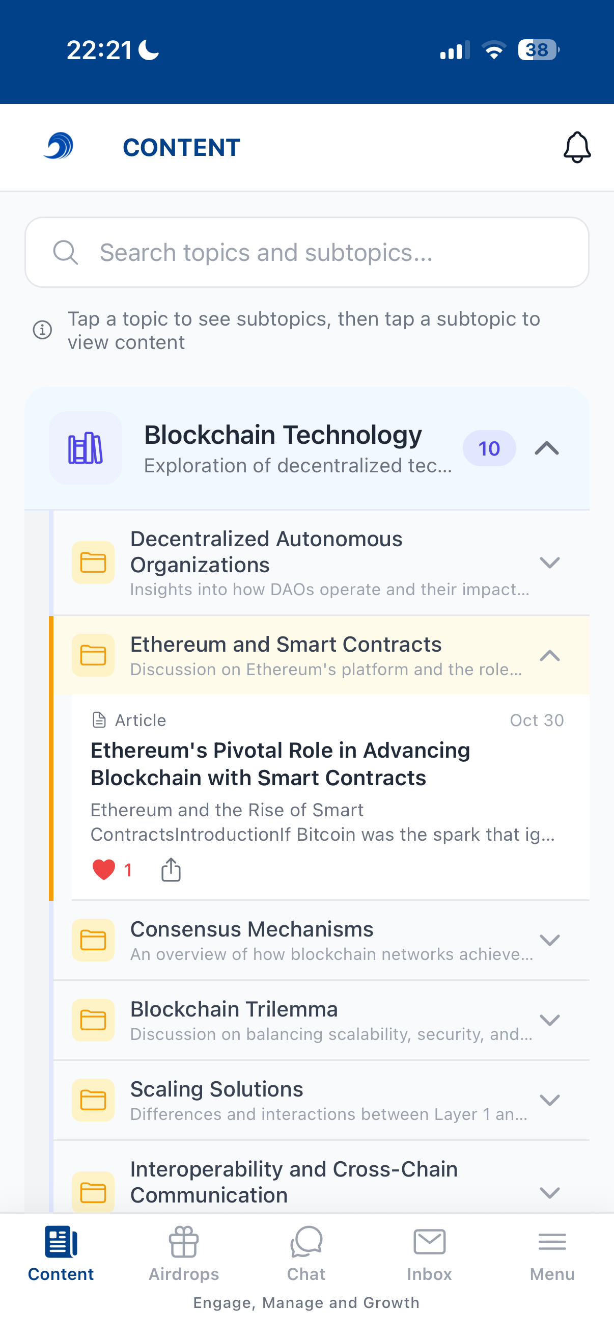 Content Library on Mobile