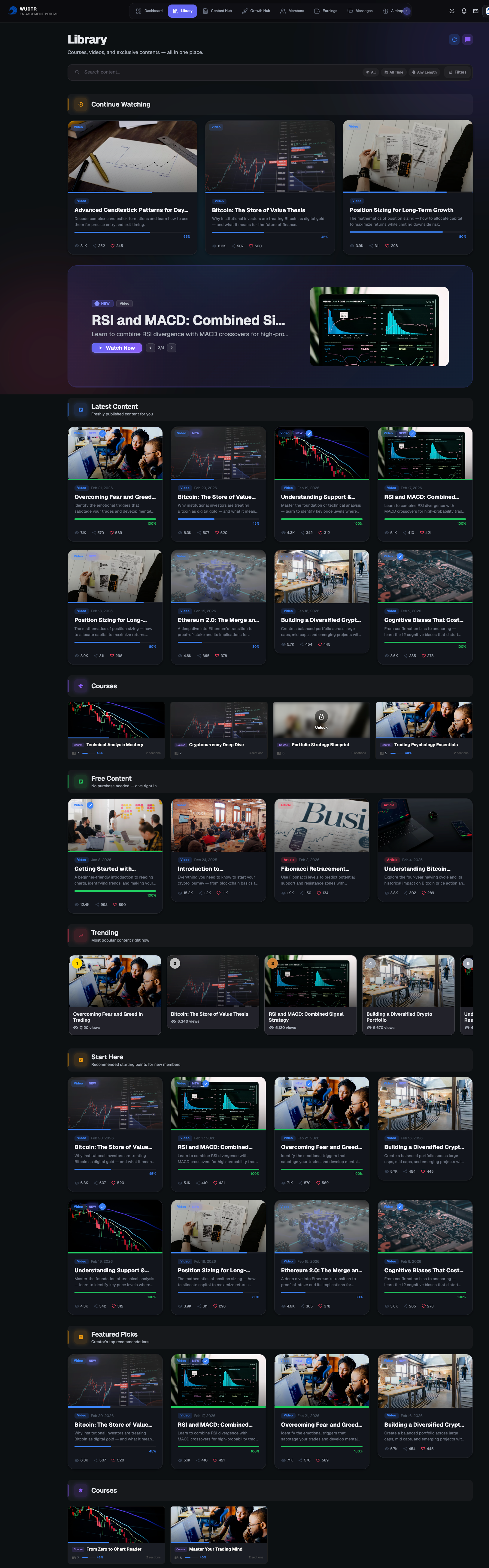 Content Library (Dark Mode)